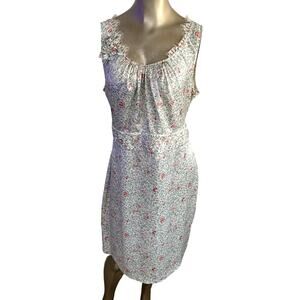 Lavender Label By Vera Wang Floral Sheath Tie Back Dress Pastel Shabby Chic 14